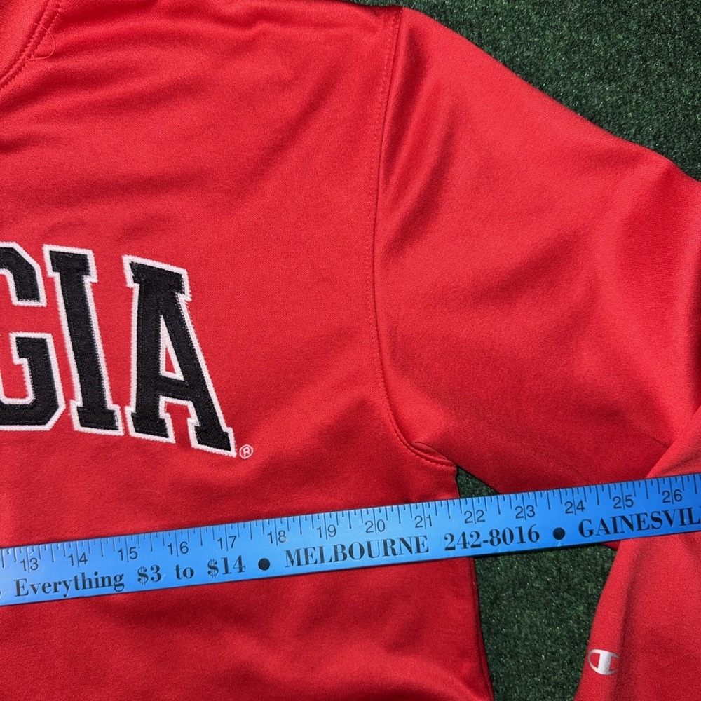 Men's Georgia Bulldogs Red Hoodie Embroidered Size Medium S8 - Picture 4 of 7